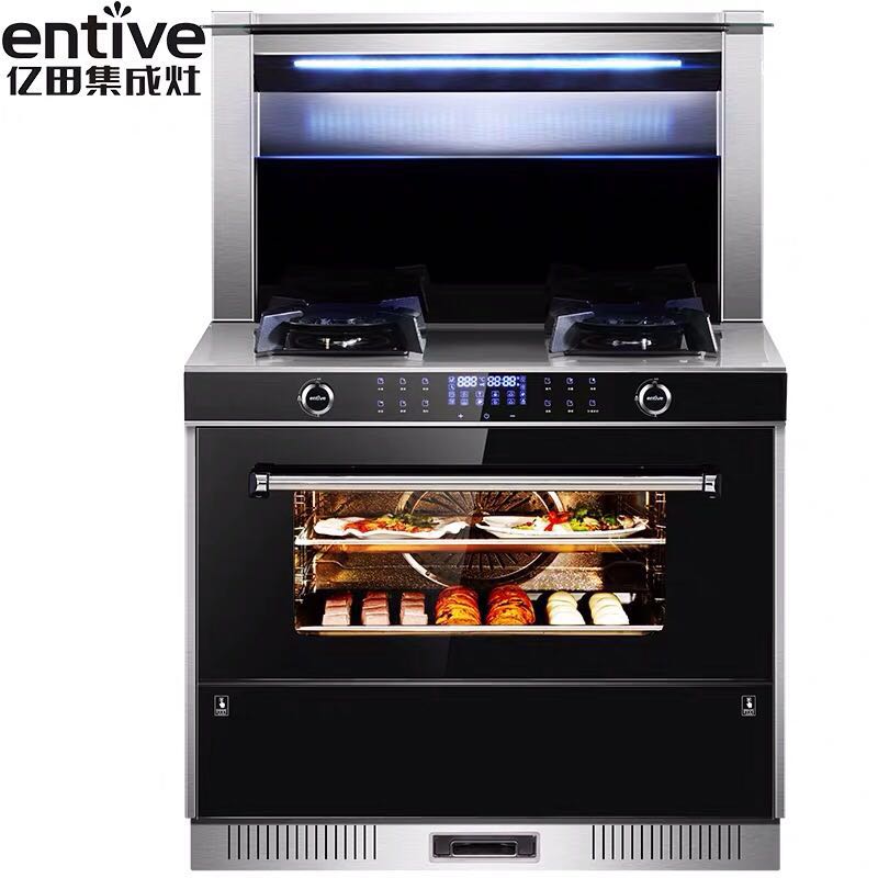 100 million fields S3 steam box integrated stove lower row type side suction gas stove integrated right smoke exhaust