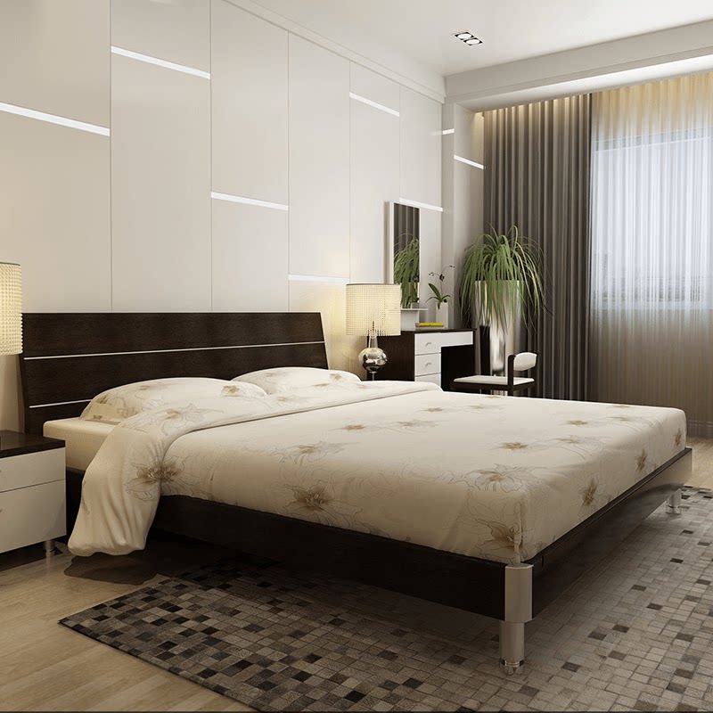 Red apple modern minimalist box bed tatami high box storage bed master bedroom single board double bed