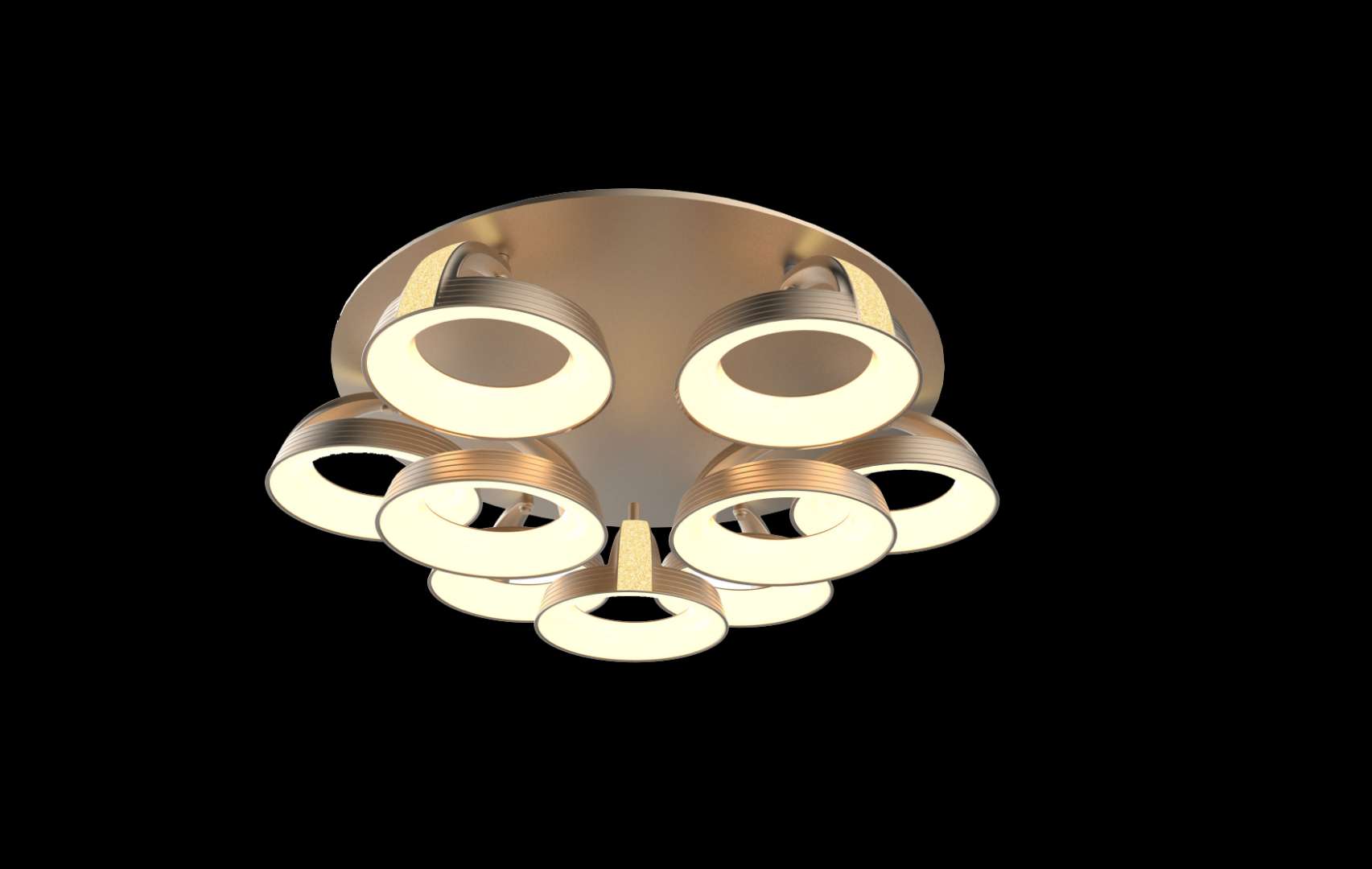 Aup Lighting Suction Dome MZX860-101W-SD-Haoxuan -27K 40K-9 Head-Golden-Modern Brief