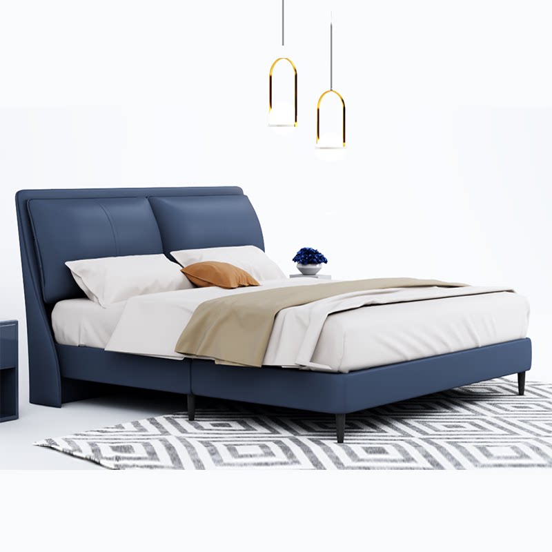 Xilinmen Bedroom Furniture Package Combination Modern and Simple Leather Art Bed Nursing Crest Comfort Mattress Real Home