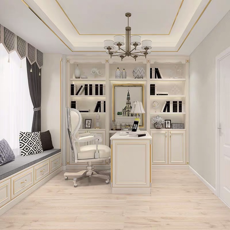 Weiyi custom study bookcase desk combination The overall bay window cabinet is customized to tatami bed wardrobe integrated customization