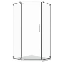 Rose Island TH on the 1st floor of Juran Home Yueyang Avenue Store has customized shower rooms both inside and outside bright silver and light glass