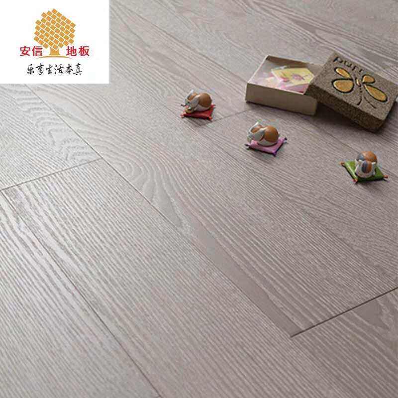 Anxin floor oak solid wood retro classic gray oak