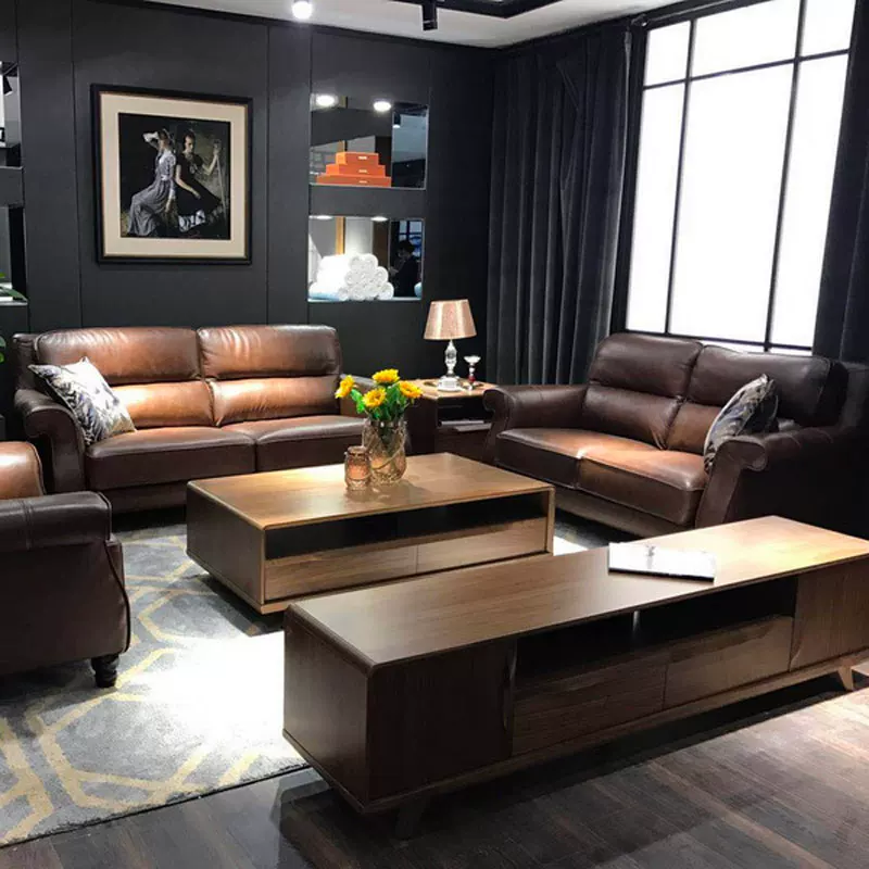 Classic sofa, retro brown design