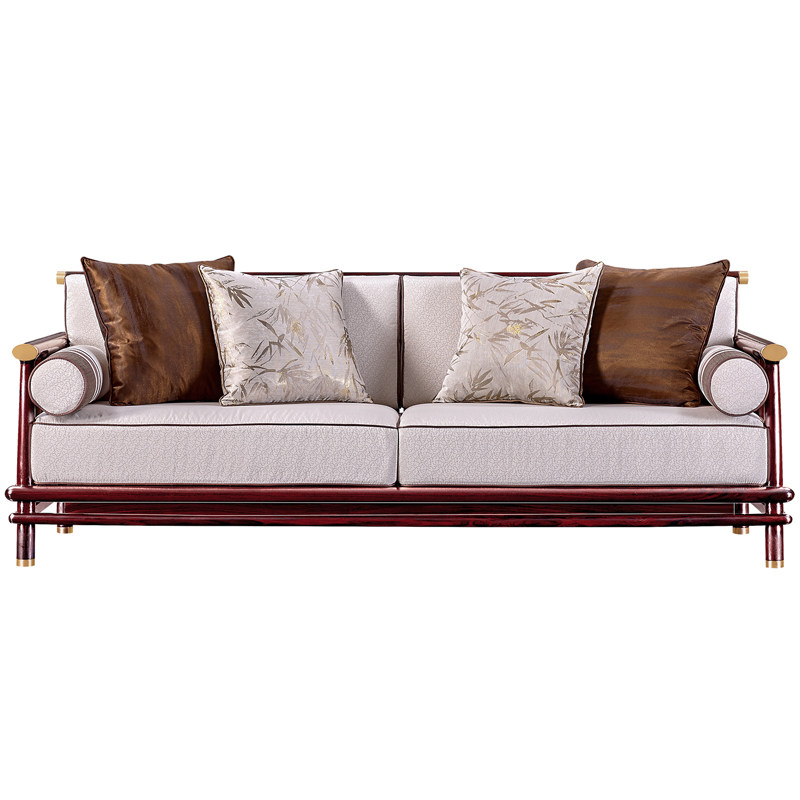 Bosen inheritance S2307-3 three-seater sofa national standard mahogany black rosewood 2060*850*783 actually home