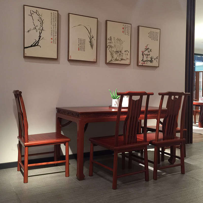 A pint of wood loft New Chinese full solid wood straight collage semi-tenon-and-mortise structure 1390 * 810 * 750 table