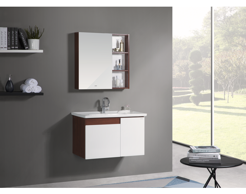 Suspended bath room cabinet for the type of suspension