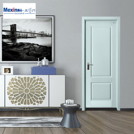 Meixin wooden door simple bedroom door home custom solid wood composite door 8745 deep milling flower environmental protection paint solid wood composite door