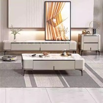 Dongfangxin TV cabinet coffee table living room 2024 new style light luxury high-end minimalist high-end slate tea table multi-functional