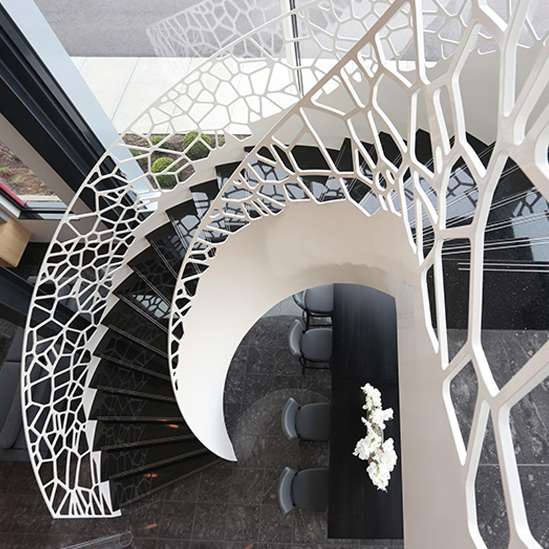 Overall Swivel Stairway Indoor column swivel penthouse duplex with integral steel wood stainless steel solid wood tread-Taobao