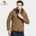 Áo khoác lông lạc đà / lạc đà nam Áo khoác cotton cho người trung niên Dad Pack Solid Color Stand Cổ áo khoác cotton - Bông Bông