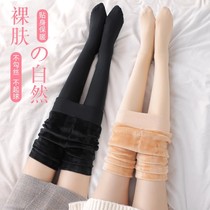 Bare-leg artifact womens autumn and winter naked flesh-colored stockings spring and autumn thin anti-snatch pantyhose plus velvet thickened leggings