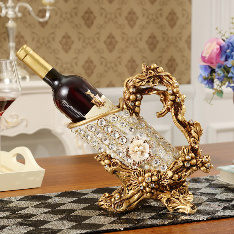 European style wine rack wine cabinet ornaments creative living room resin wine trough modern wine bottle wine glass shelf