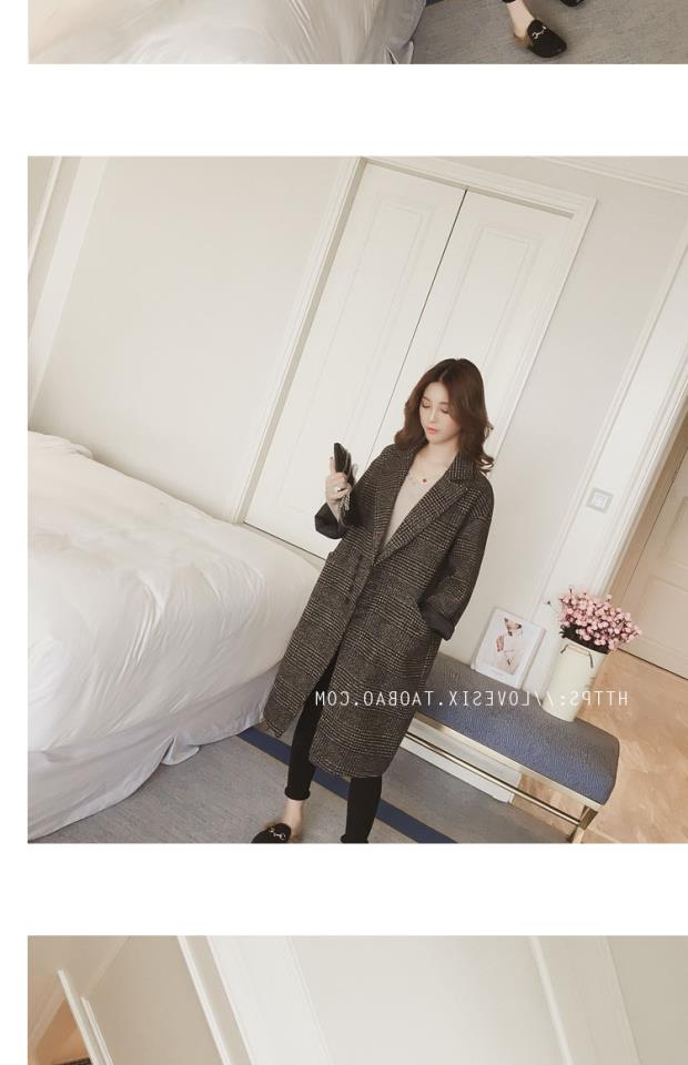 Áo len mùa đông 2018 mới cỡ lớn Phiên bản Hàn Quốc kẻ sọc lỏng lẻo trong phần dài của thời trang áo khoác len nữ mỏng áo khoác nữ
