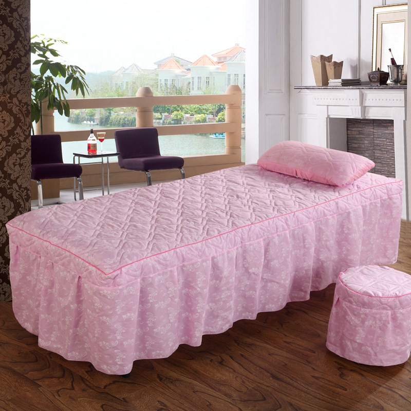 Rắn màu sắc đẹp giường bìa bốn bộ của beauty salon cotton massage trải giường quilt đặc biệt cung cấp vẻ đẹp khăn trải giường