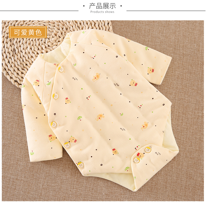 Túi cotton cho bé Quần áo rắm cho bé Bộ váy dài tay hình tam giác Trẻ nhỏ làm dày quần áo ngủ một mảnh mùa thu đông jumpsuit bé gái đáng yêu