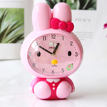 Alarm clock creative simple fashion night light mute cute children talking cartoon student music snooze small alarm clock