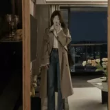 Черный плащ, длинная осенняя куртка, подходит для подростков, средней длины, в британском стиле