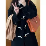 Шерстяное пальто, длинная демисезонная куртка, увеличенная толщина, средней длины, подходит для подростков