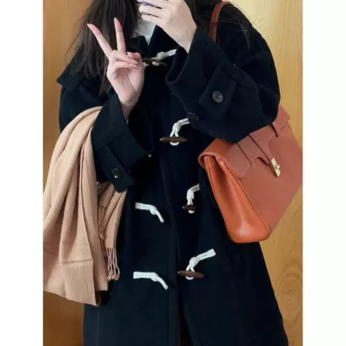 Шерстяное пальто, длинная демисезонная куртка, увеличенная толщина, средней длины, подходит для подростков