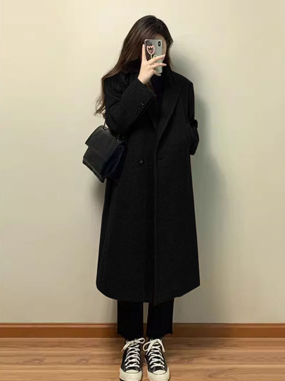 Außerhalb der Saison Maillard-Wollmantel für Damen 2024 neuer Herbst- und Winter-High-End-Wollmantel, super gut aussehend für kleine Leute