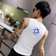 ເສື້ອຍືດຜູ້ຊາຍ summer cotton fitness two-bar hurdle sports sweat-absorbent cotton sleeveless t-shirt summer base layer