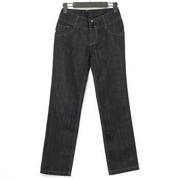 [Cut]L*S Old Style Autumn and Winter Trendy Indigo Series Washed Mid-Waist Slimming Straight-Leg Jeans for Women 1883814