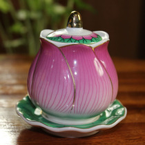Lotus rich water cup ceramics for Buddha Saint Water Cup before the Buddha Water Cup with three pieces covered by cover