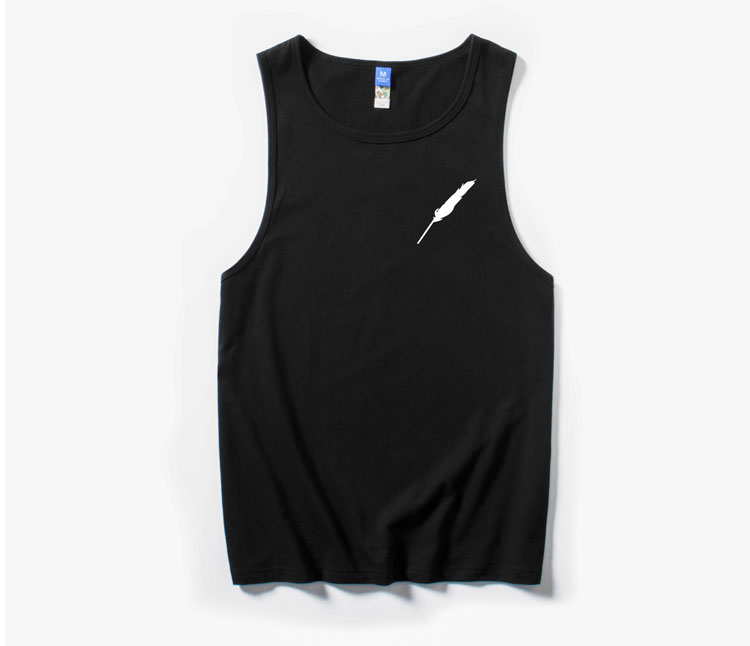 Áo vest nam thương hiệu mùa hè cotton áo thun áo thể thao vest lỏng trẻ trung in áo thun không tay thoáng khí - Áo vest cotton vest trung niên