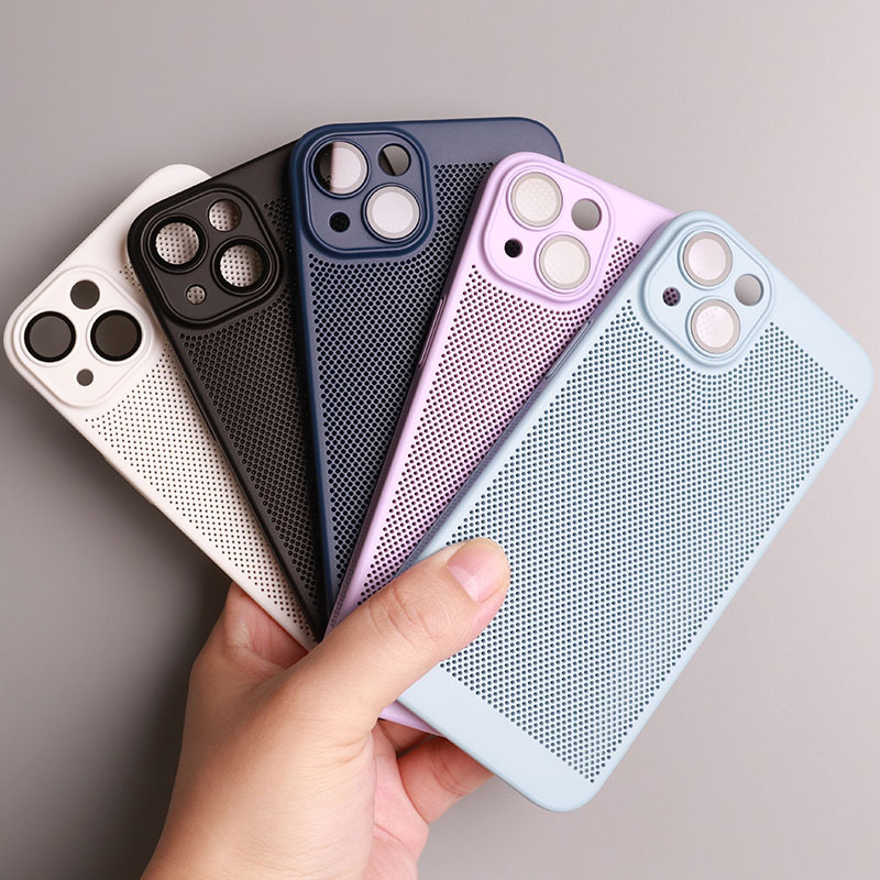 16 Breathable Heat Dissipation Case 17 Suitable for Apple 14 Pro Max Phone Case iPhone 13 Comes with Lens Film 12 Mini Full-Cover Anti-Drop Mesh Protective Case 11 Lightweight Hard Case Xr Simple 15 Plus