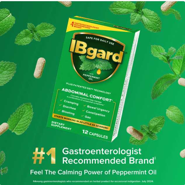 Spot Ibgard Gut Health Supplement, Peppermint Oil Capsule