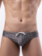 Trendy printed sexy men's low-waist briefs, lace-up double-layer beach fashion men's swimming trunks