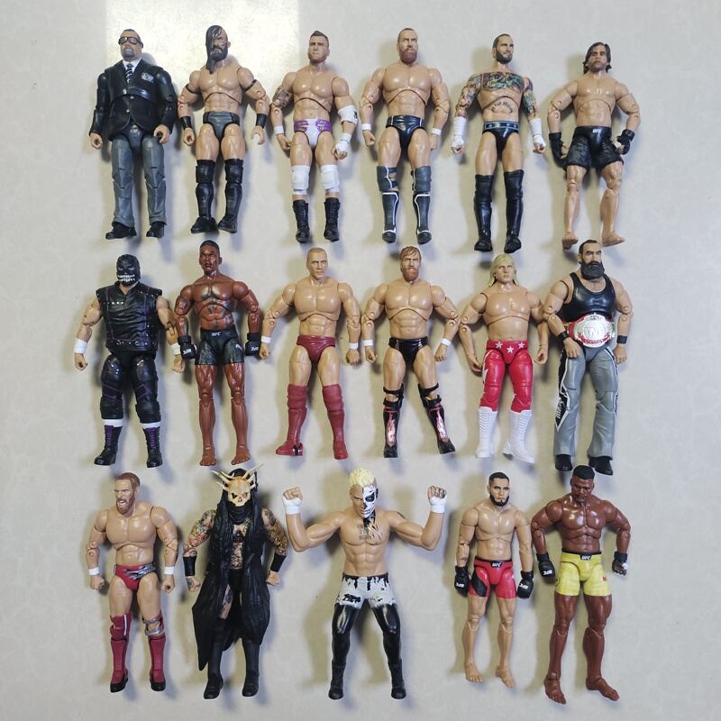 Aew Ufc Wwe Fighting Wrestler with Movable Joints, Collectible Authentic Figure, Toy, Height Approximately 16cm