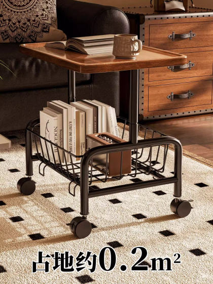 日本进口MUJIE沙发边几可移动客厅小推车置物架小茶几家用小桌子
