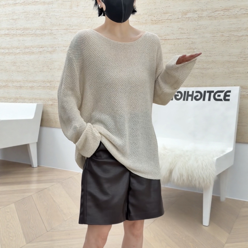 Yanxi's Poetry Lan Women's Fashion 26 Autumn Collection Fashionable P01012 Hollow Knit Sweater Casual Style Thin Blouse Top Yanxi's Poetry Lan Women's Fashion 26 Autumn Collection Fashionable P01012 Hollow Knit Sweater Casual Style Thin Blouse Top