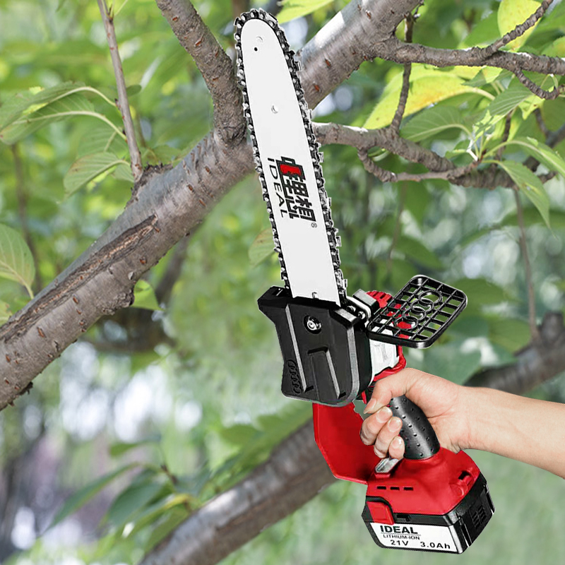 Lithium electric rechargeable electric saw electric one-handed home outdoor wireless handheld prunefruit orchard small logging electric chainsaw