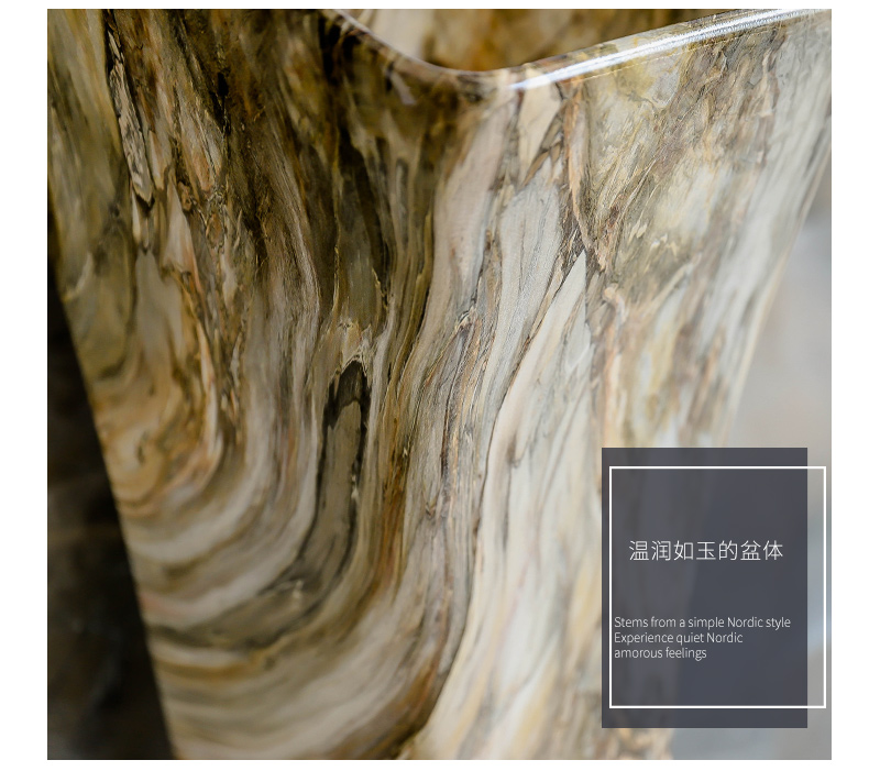 Toilet wash gargle pillar type lavatory basin one simple ceramic basin sink balcony ground contracted