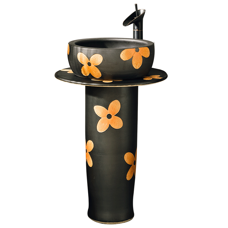 Simple hotel bathroom pillar lavabo ceramic lavatory basin one Simple small floor type restoring ancient ways