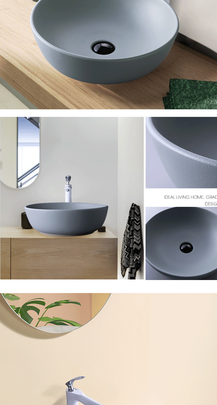 Nordic stage basin ceramic lavabo single household simple circular basin pool art basin bathroom sinks