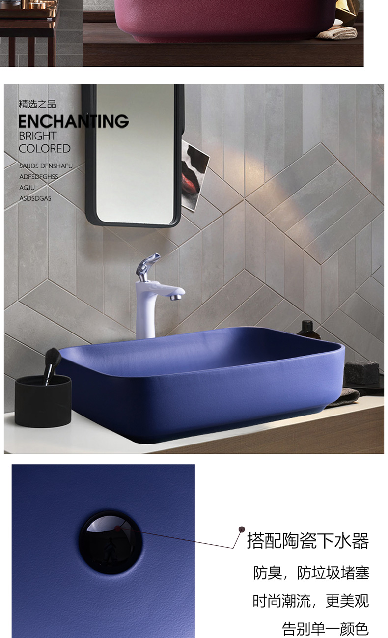 Light on the stage basin key-2 luxury wind rectangular basin ceramic artists in the balcony of toilet stage basin sink single basin