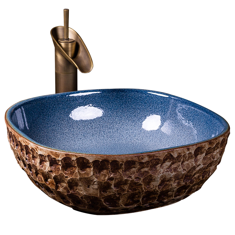 Ceramic sink basin on the square antique Chinese character art hotel home sanitary toilet wash basin