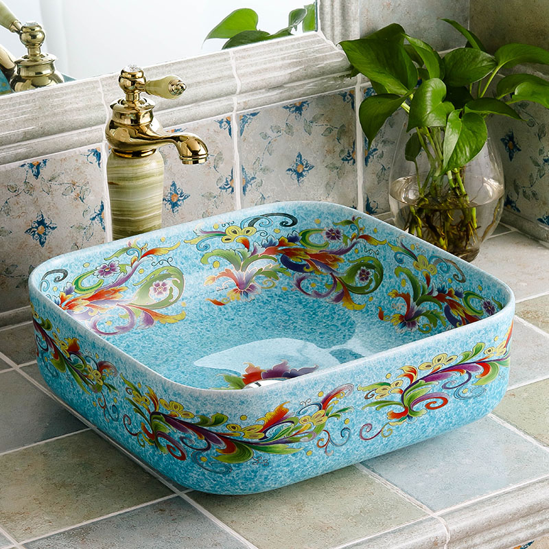 The stage basin square I and contracted ceramic European art creative household sanitary toilet commode basin basin