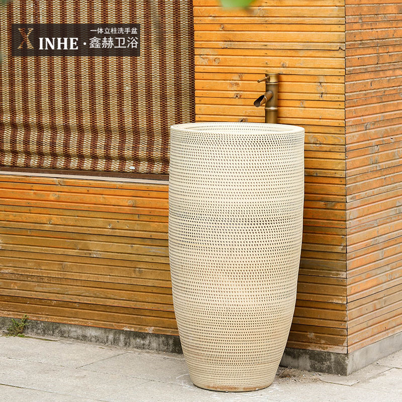 Jingdezhen ceramic basin art lavatory conjoined column one column pillar toilet lavabo lavatory balcony