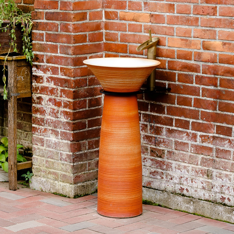 Pillar lavabo ceramics basin balcony landing integrated basin washing a face, antique art column column restoring ancient ways the basin that wash a face