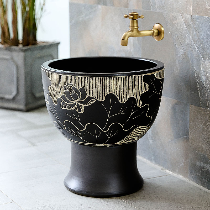 The Mop pool archaize carve handicraft in jingdezhen ceramic household balcony floor size Mop pool