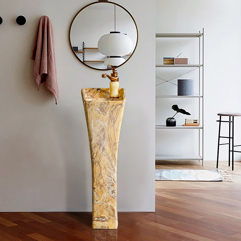 The sink marble basin ceramic basin column vertical integrated bathroom contracted ceramic sink home outfit