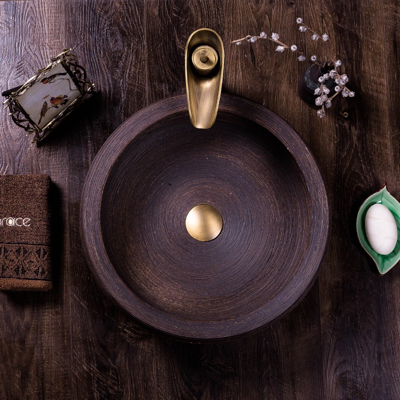Drawing the stage basin circular archaize do old ceramic face basin of Chinese style toilet sanitary ware industry wind restoring ancient ways the pool that wash a face