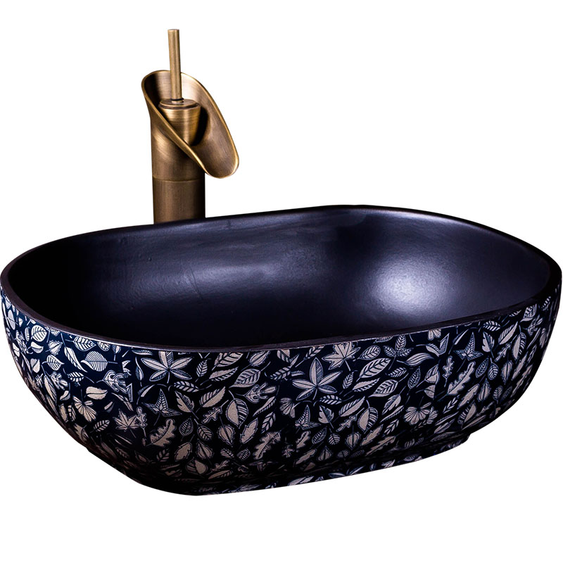 Commode stage basin ceramic oval Chinese blue and white bathroom home decoration art toilet basin that wash a face to wash your hands