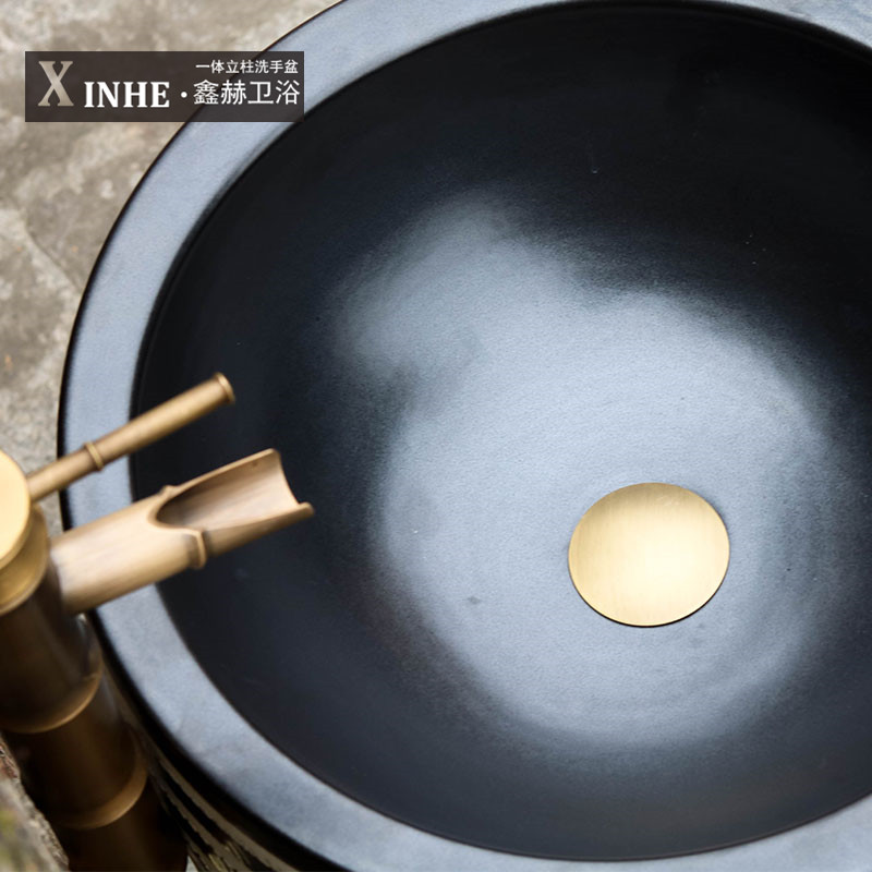 Jingdezhen ceramic basin art lavatory conjoined column one column pillar toilet lavabo lavatory balcony