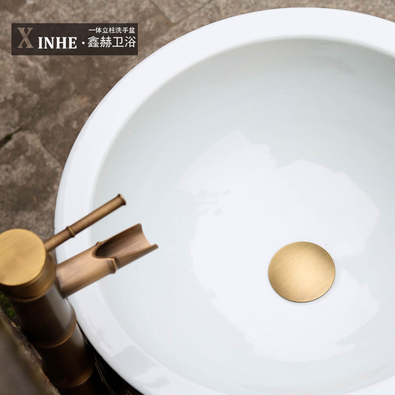 Jingdezhen ceramic basin art lavatory conjoined column one column pillar toilet lavabo lavatory balcony